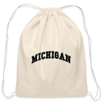 Michigan Usa - Cotton Drawstring Bag - natural - Front