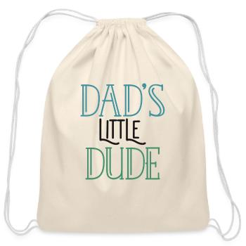 Dad's little dude - Cotton Drawstring Bag - natural - Front