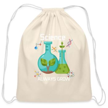 Science Is Optimistic - Cotton Drawstring Bag - natural - Front