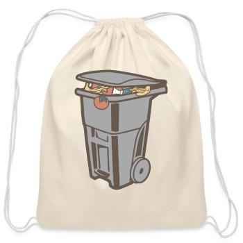 Garbage Can - Cotton Drawstring Bag - natural - Front