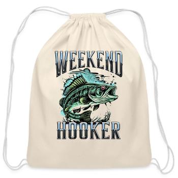 Weekend Hooker Fishing Lake Vibes - Cotton Drawstring Bag - natural - Front