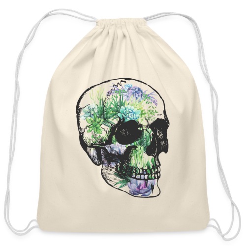 More Skulls and Succulents - Cotton Drawstring Bag