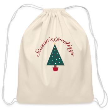 Seasons greetings Christmas tree - Cotton Drawstring Bag - natural - Front