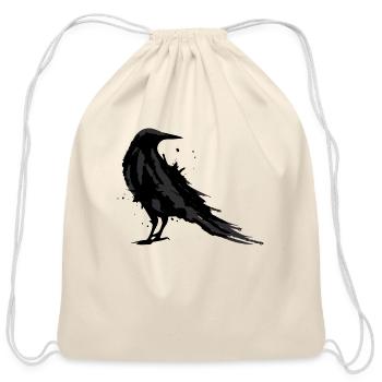 A black raven - Cotton Drawstring Bag - natural - Front