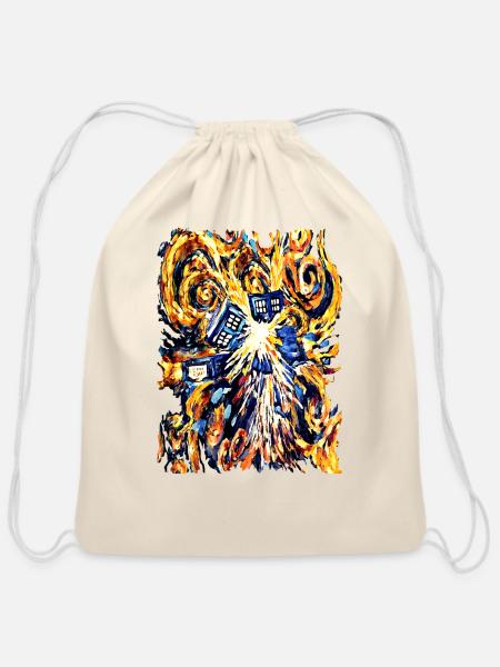 Exploded Pandora Phone Box abstract paintings - Cotton Drawstring Bag - natural