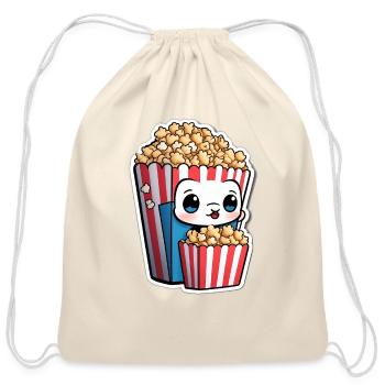 popcorn - Cotton Drawstring Bag - natural - Front