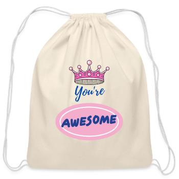You're Awesome - Cotton Drawstring Bag - natural - Front