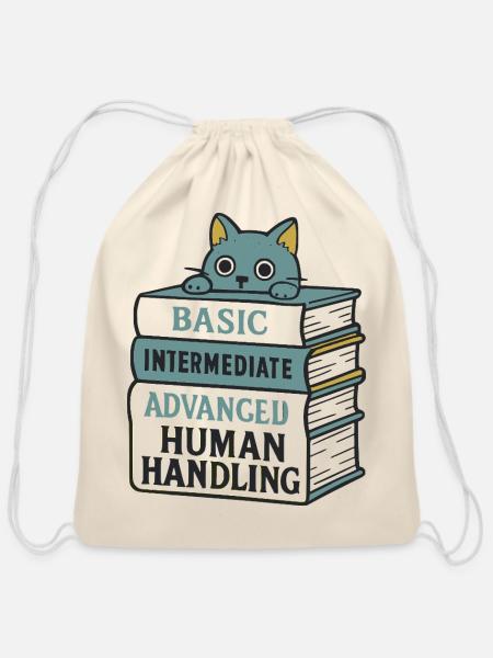 Kitty Stack: Basic to Advanced - Cotton Drawstring Bag - natural