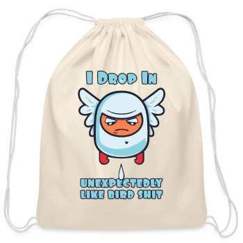 Unexpected Drop-In: Surprise Visit - Cotton Drawstring Bag - natural - Front