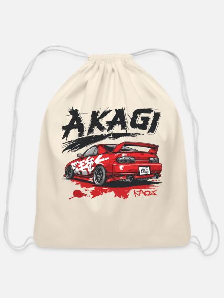 Akagi Racing JDM Drift Car Design - Cotton Drawstring Bag - natural