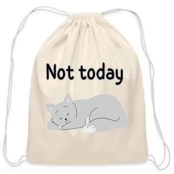 Lazy cat ,Cute cat , funny cat ,cat miaw lover - Cotton Drawstring Bag - natural - Front