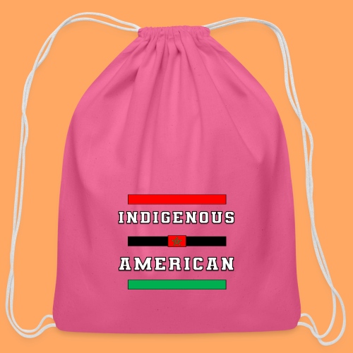 Indigenous American Bars Moorish Flag Amexum - Cotton Drawstring Bag