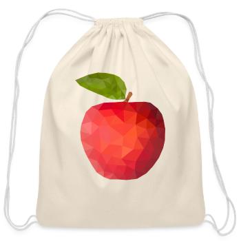 Apple Fruit - Low poly design - Cotton Drawstring Bag - natural - Front
