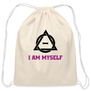 Therian Logo Theta Delta Symbol I Am Myself - Cotton Drawstring Bag - natural - Front