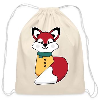 Fox Red - Cotton Drawstring Bag - natural - Front