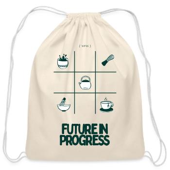 Future Progress Kitchen Grid - Cotton Drawstring Bag - natural - Front