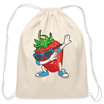 Cool Dabbing Strawberry Funny Love Dancer Sweet - Cotton Drawstring Bag - natural - Front