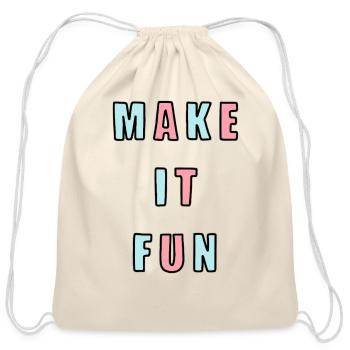Make It Fun - Cotton Drawstring Bag - natural - Front