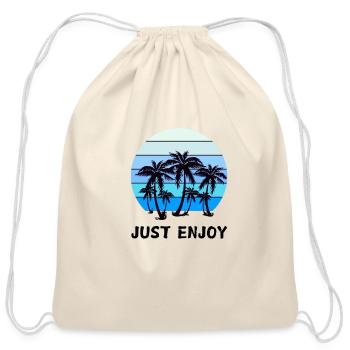 Just enjoy - Cotton Drawstring Bag - natural - Front