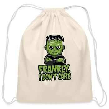 Frankly, I Don’t Care - Cotton Drawstring Bag - natural - Front