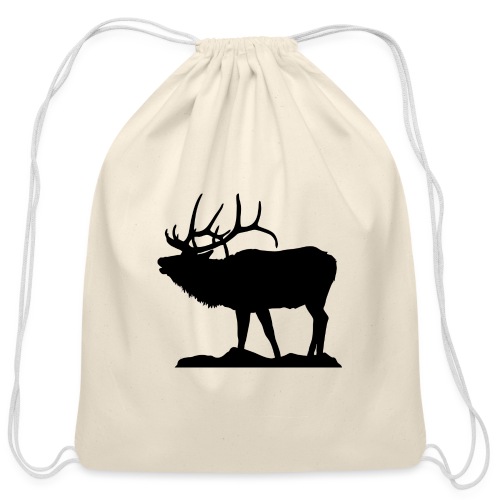 Bull elk calling - Cotton Drawstring Bag