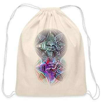 Mirrored Maze - Psychedelic Portal Art - Cotton Drawstring Bag - natural - Front