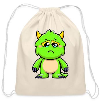 Baby Monster Green Crying Grumpy - Cotton Drawstring Bag - natural - Front