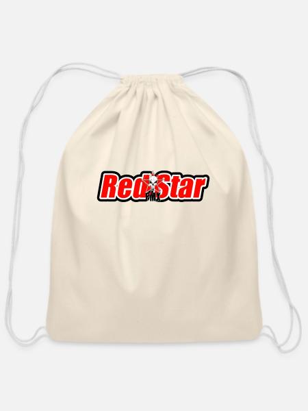Red Star - Cotton Drawstring Bag - natural