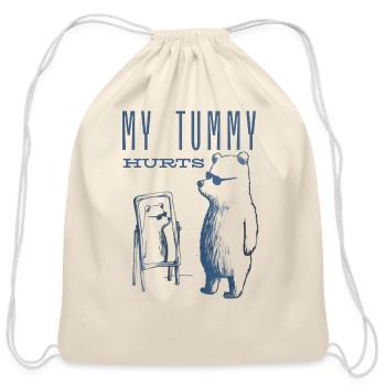 My Tummy Hurts - Unisex - Cotton Drawstring Bag - natural - Front