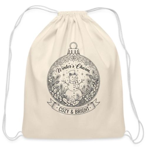 Festive Snowman T-Shirt - Cotton Drawstring Bag