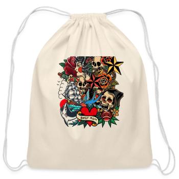 flash art - Cotton Drawstring Bag - natural - Front