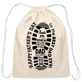 Best Dad Ever Circular Lamp Design - Cotton Drawstring Bag - natural - Front