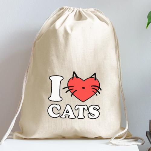i love cats - Cotton Drawstring Bag