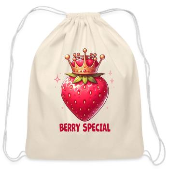 Berry Special Strawberry crown - Cotton Drawstring Bag - natural - Front