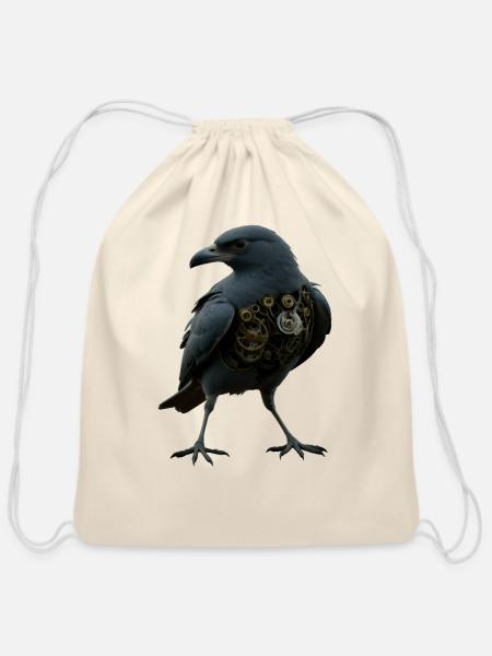 Birds Have Feelings Too - Cotton Drawstring Bag - natural
