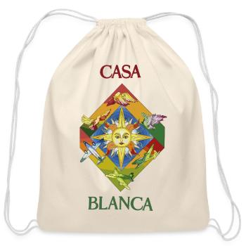 Casa Blanca Sun and Airfield Mosaic - Cotton Drawstring Bag - natural - Front