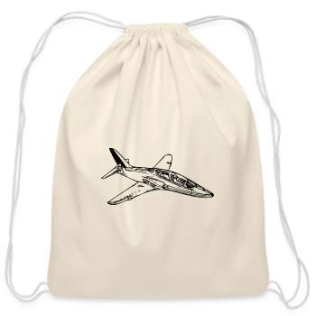 Sleek Jet Plane Airplane - Cotton Drawstring Bag - natural - Front