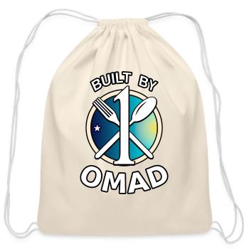 Built By One Meal A Day quote - Cotton Drawstring Bag - natural - Front