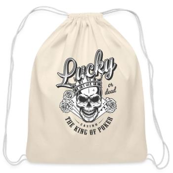 Casino With Skull The King Of Poker - Cotton Drawstring Bag - natural - Front