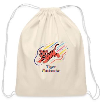 Neon Tiger Pop Art Burst - Cotton Drawstring Bag - natural - Front