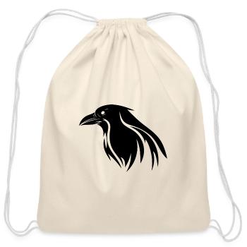 Cute Cunning Raven - Cotton Drawstring Bag - natural - Front