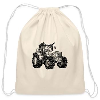 Fantastic Tractor Large Acre Tractor - Cotton Drawstring Bag - natural - Front