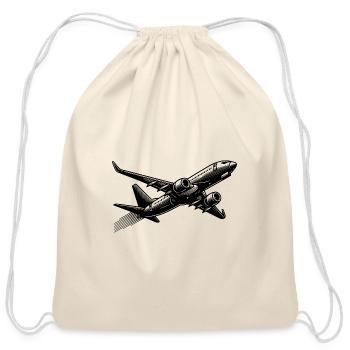 Jet Airplane At Cruising Altitude - Cotton Drawstring Bag - natural - Front