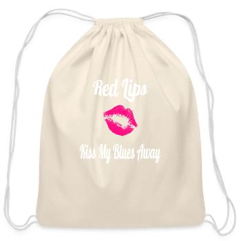 kiss my blues away - Cotton Drawstring Bag - natural - Front