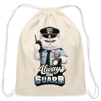 Always On Guard - Persian Security Cat - Cotton Drawstring Bag - natural - Front