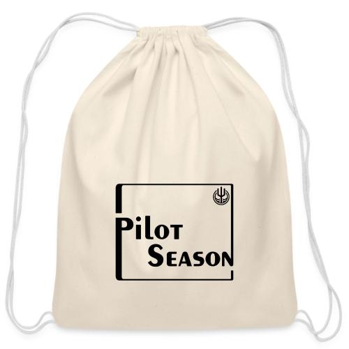 Pilot Season - Black - Cotton Drawstring Bag