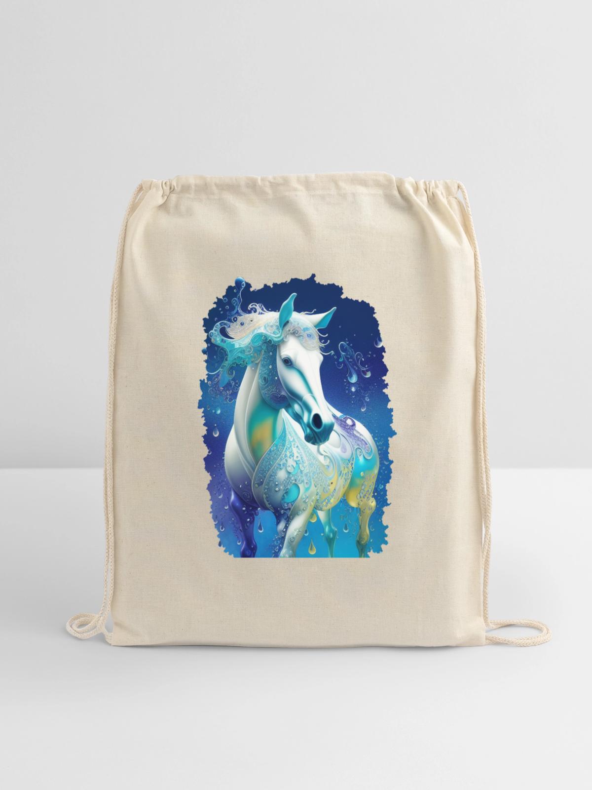 Beautiful Horse - Cotton Drawstring Bag - natural - Front