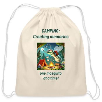 Camping creating memories one mosquito at a time - Cotton Drawstring Bag - natural - Front