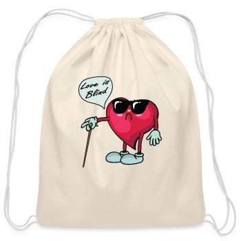 Funny Love Is Blind Heart - Cotton Drawstring Bag - natural - Front