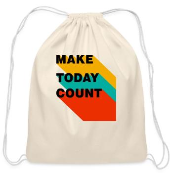 Make Today Count nostalgia - Cotton Drawstring Bag - natural - Front